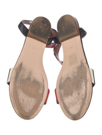 Red Valentino Leather Striped Sandals