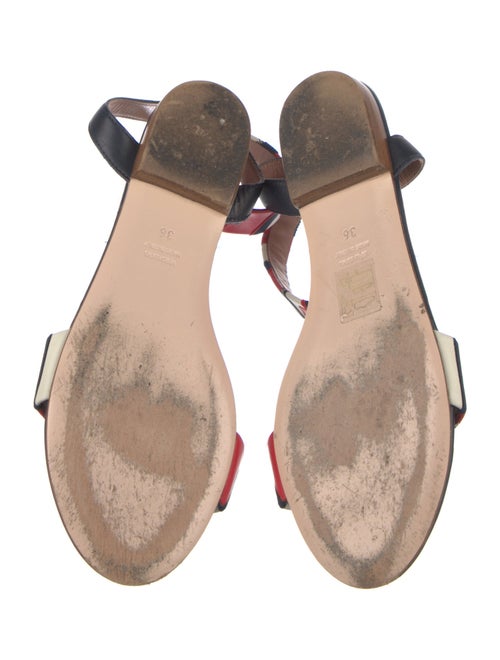 Red Valentino Leather Striped Sandals