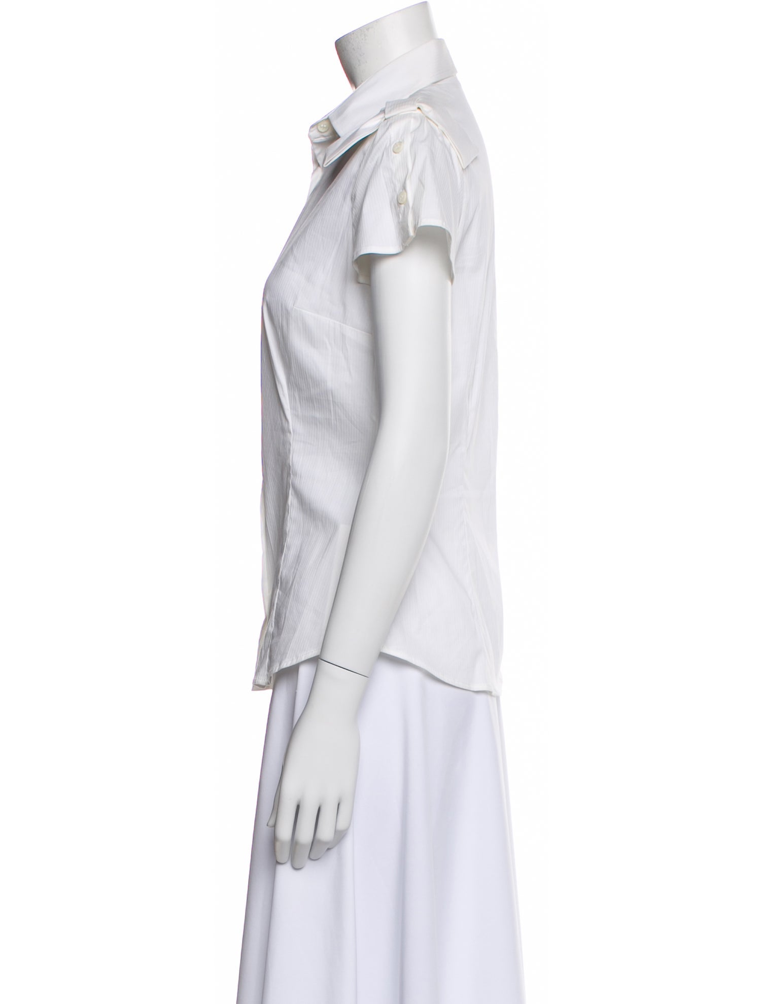 Red Valentino Short Sleeve Button-Up Top