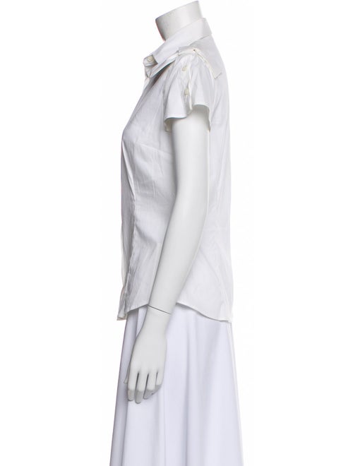 Red Valentino Short Sleeve Button-Up Top