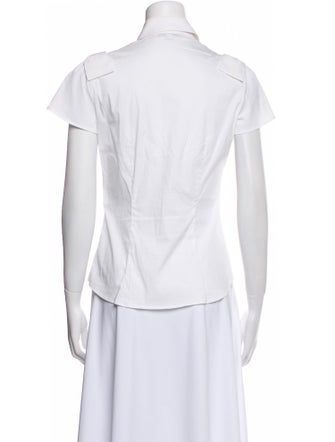 Red Valentino Short Sleeve Button-Up Top