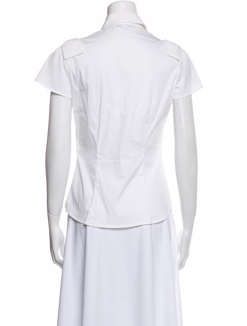 Red Valentino Short Sleeve Button-Up Top