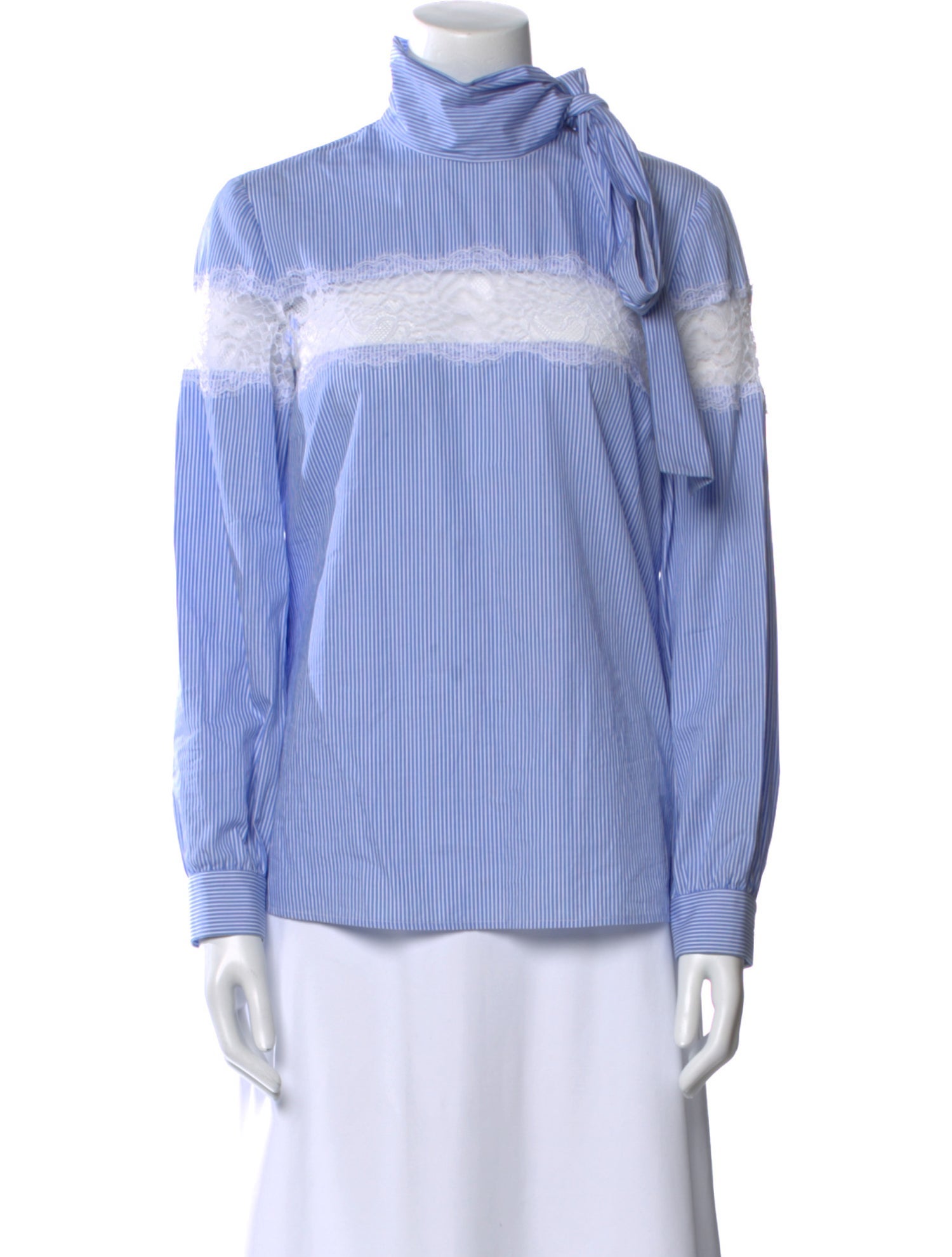 Red Valentino Striped Turtleneck Blouse