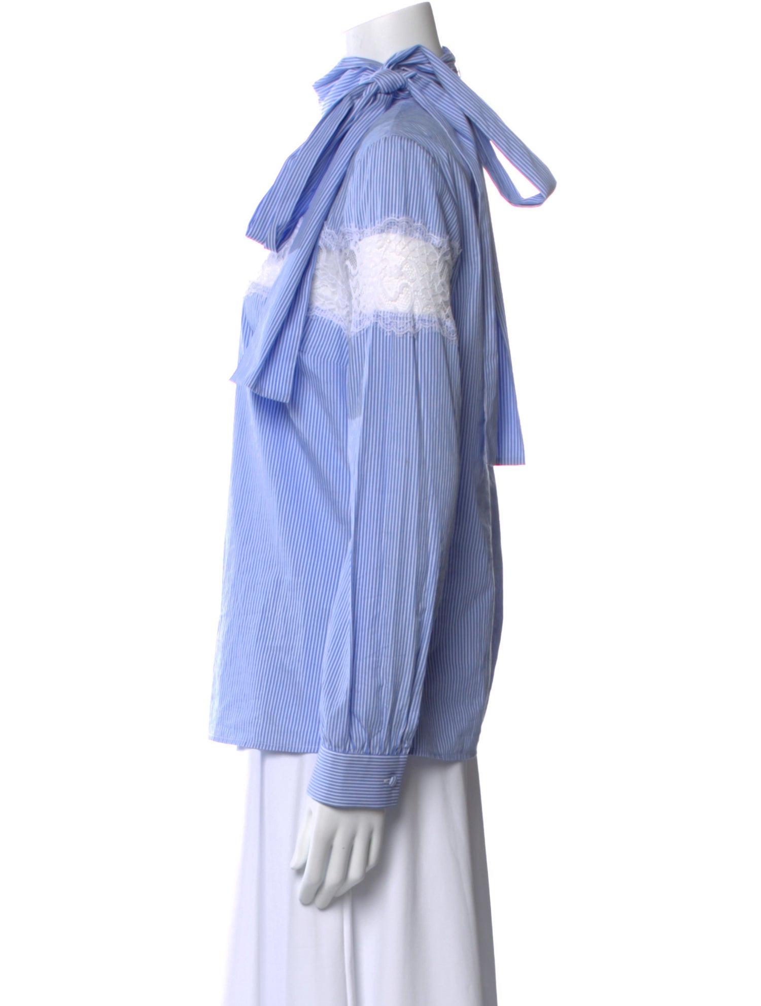 Red Valentino Striped Turtleneck Blouse