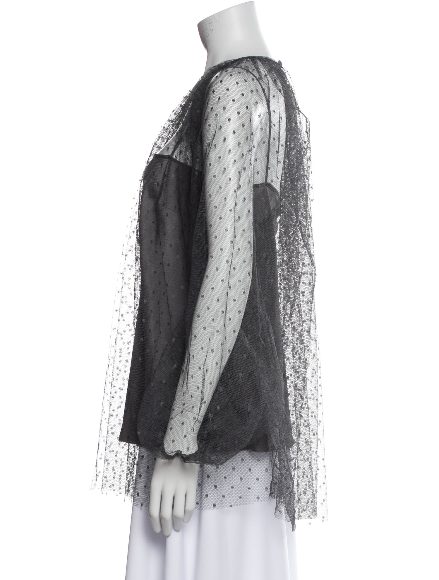 Red Valentino Lace Pattern Crew Neck Blouse