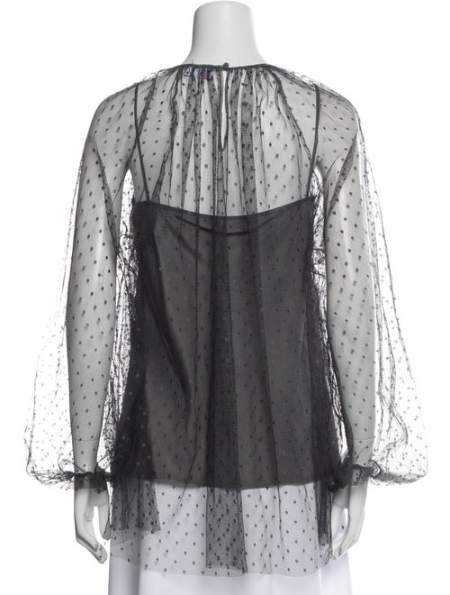 Red Valentino Lace Pattern Crew Neck Blouse