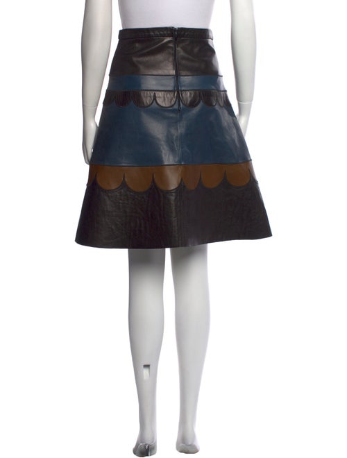 Red Valentino Lamb Leather Knee-Length Skirt