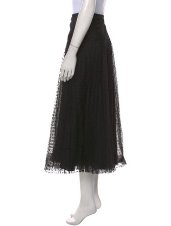 Red Valentino Mesh Accents Midi Length Skirt