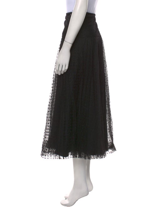 Red Valentino Mesh Accents Midi Length Skirt