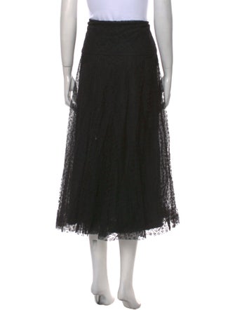 Red Valentino Mesh Accents Midi Length Skirt