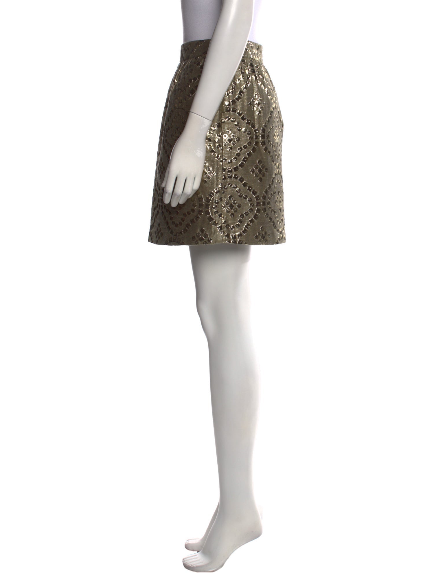 Red Valentino Glitter Accents Mini Skirt