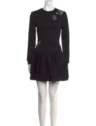Red Valentino Crew Neck Mini Dress