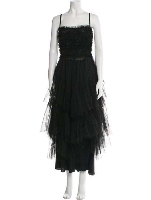 Red Valentino Square Neckline Long Dress