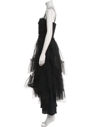 Red Valentino Square Neckline Long Dress