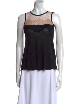 Red Valentino Crew Neck Sleeveless Top