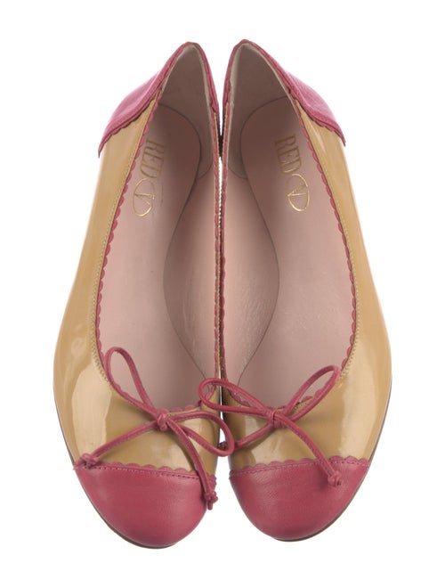 Red Valentino Patent Leather Bow Accents Ballet Flats