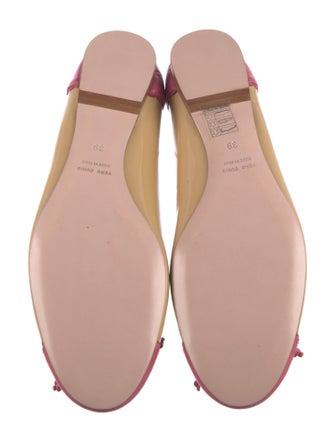 Red Valentino Patent Leather Bow Accents Ballet Flats