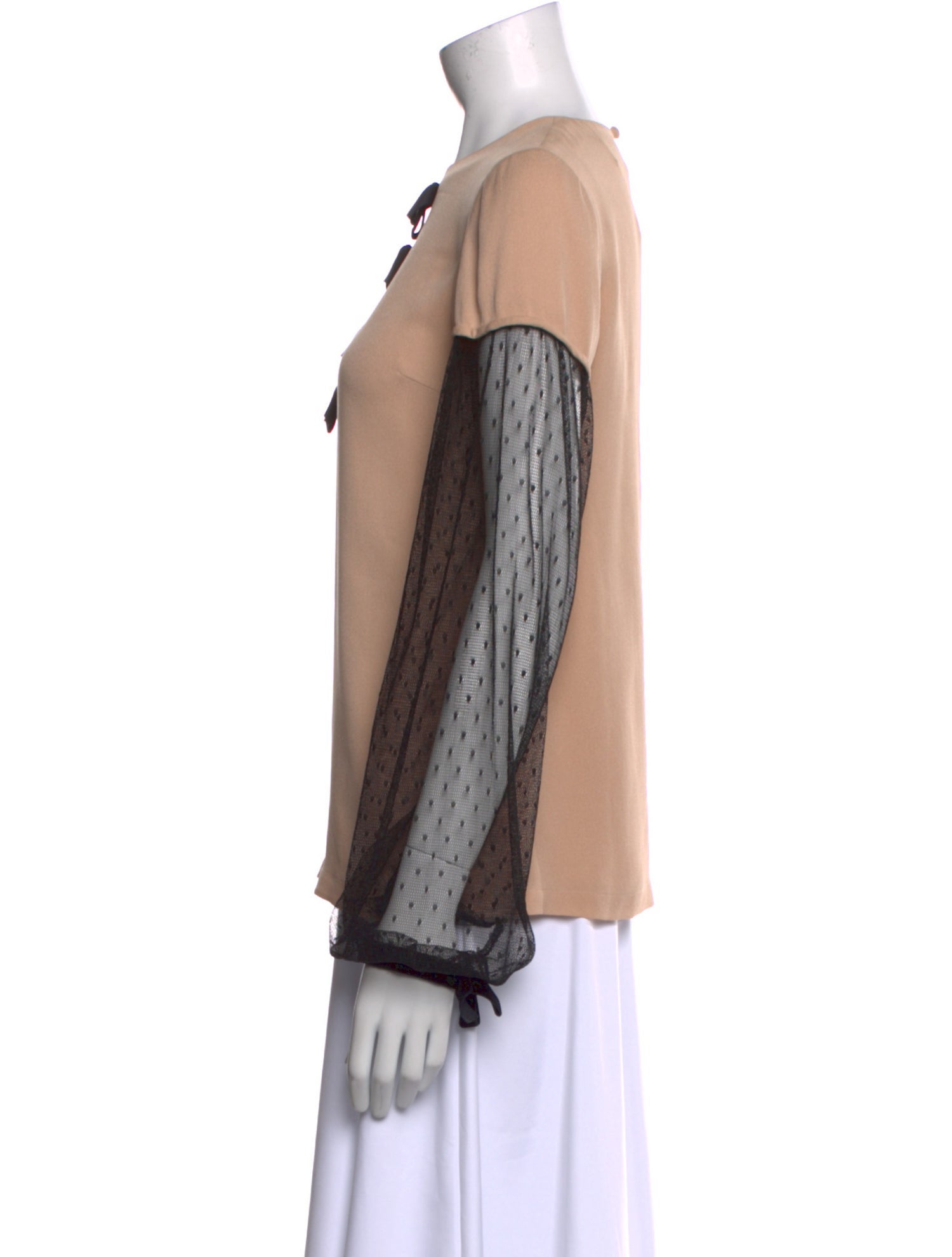 Red Valentino Crew Neck Long Sleeve Blouse