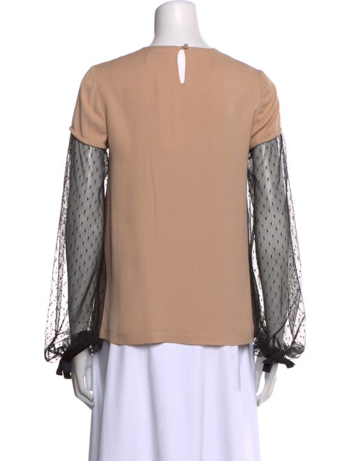 Red Valentino Crew Neck Long Sleeve Blouse