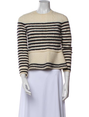 Red Valentino Knitwear Virgin Wool Striped Sweater L