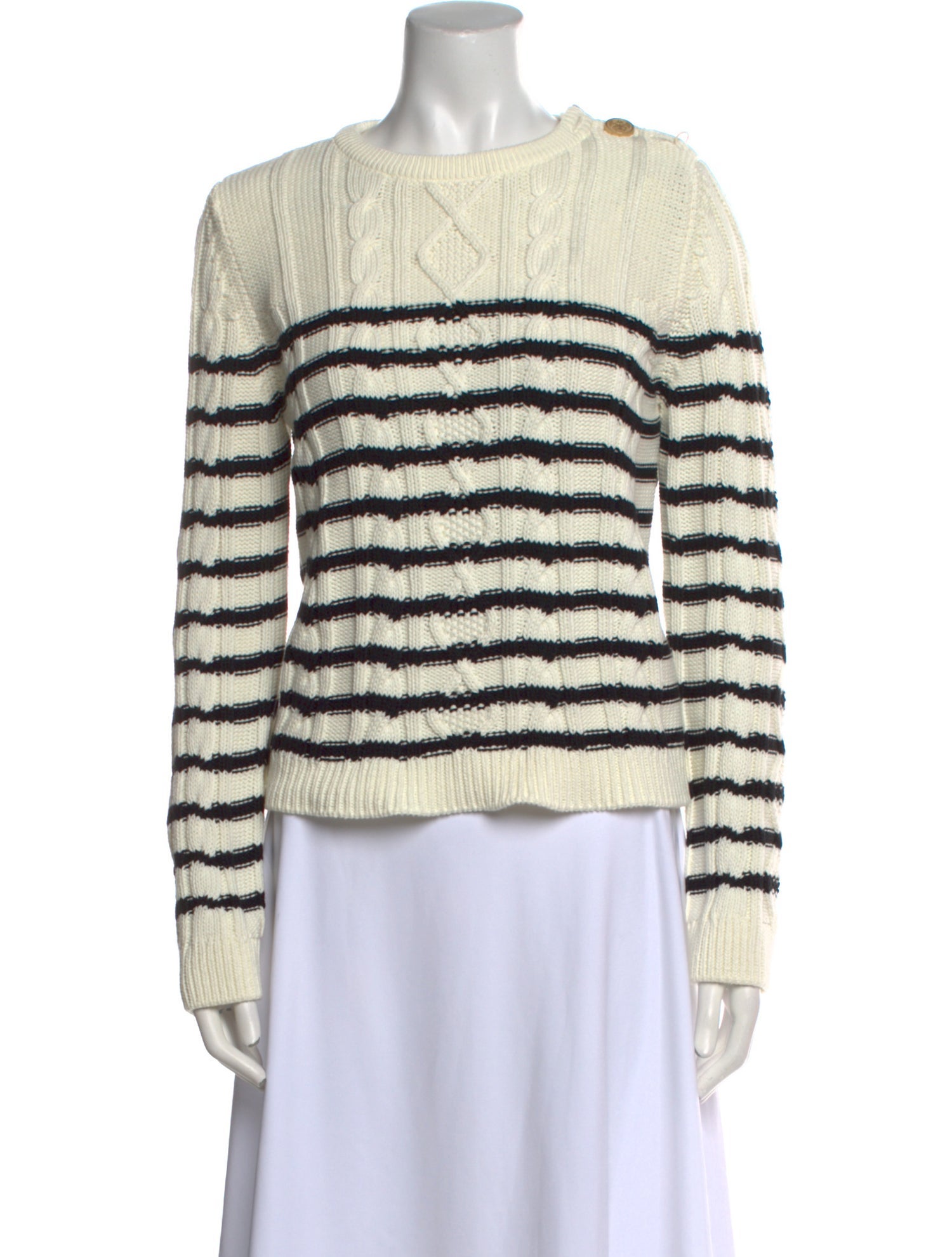 Red Valentino Striped Scoop Neck Sweater w/ Tags