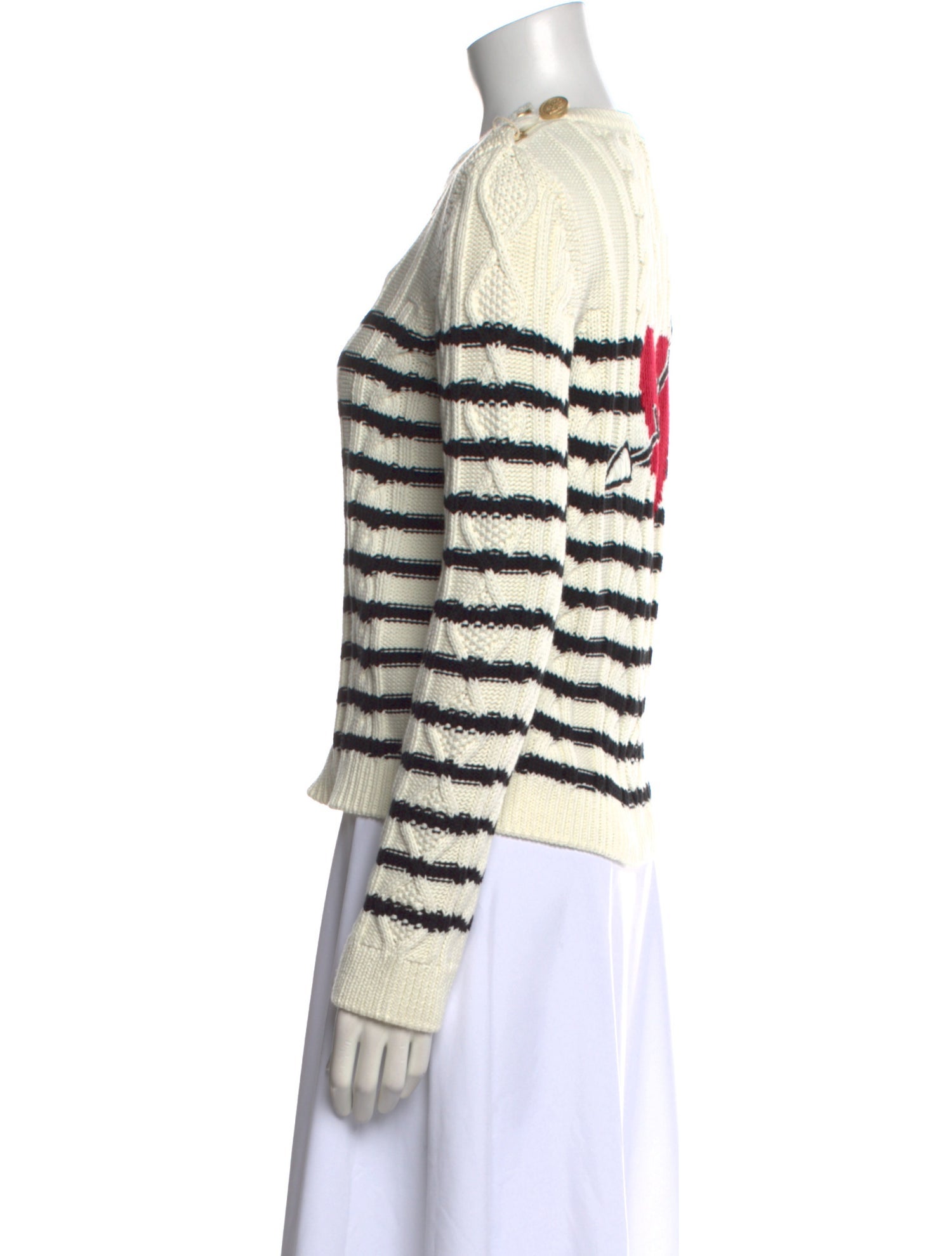 Red Valentino Striped Scoop Neck Sweater w/ Tags
