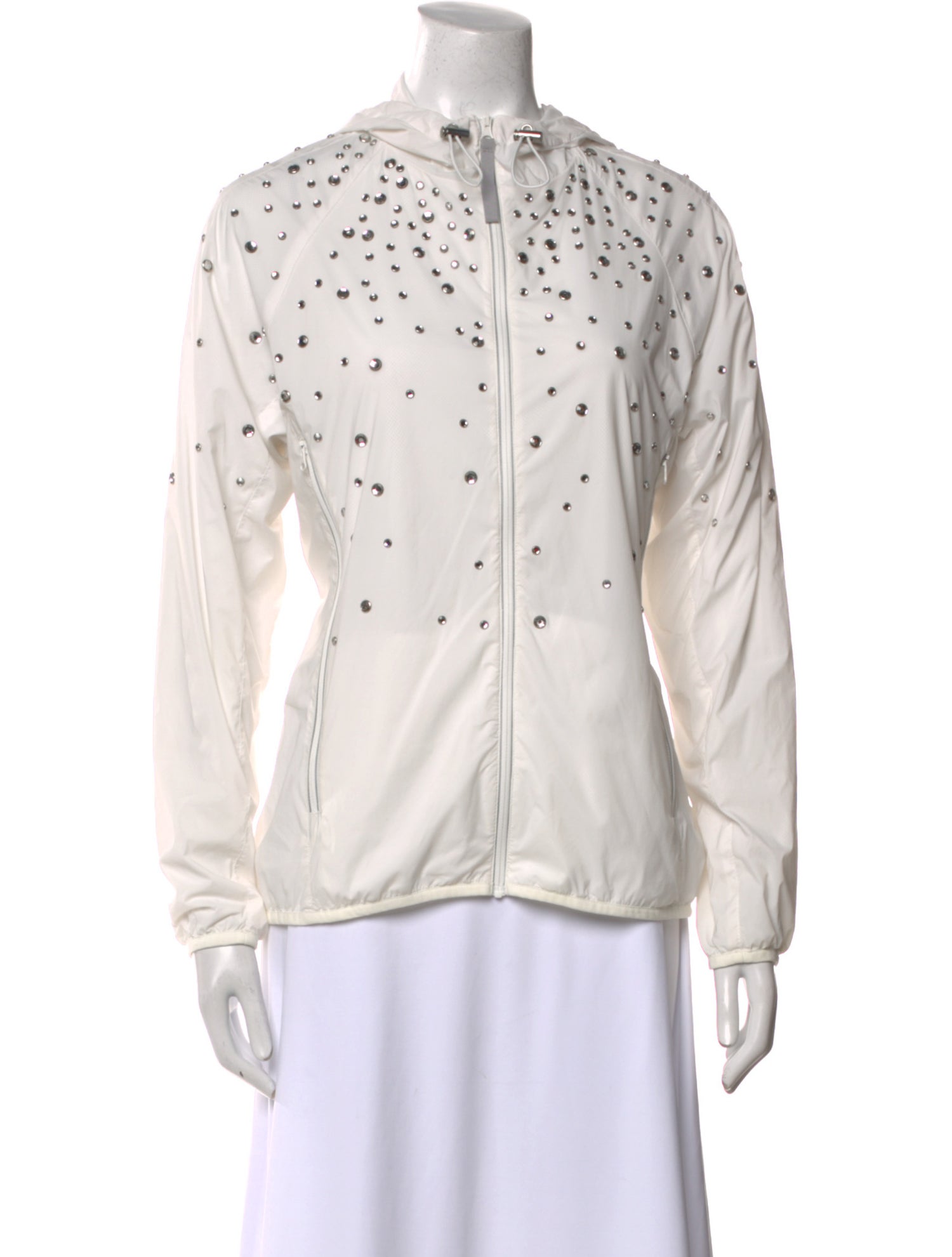 Red Valentino Mock Neck Long Sleeve Button-Up Top