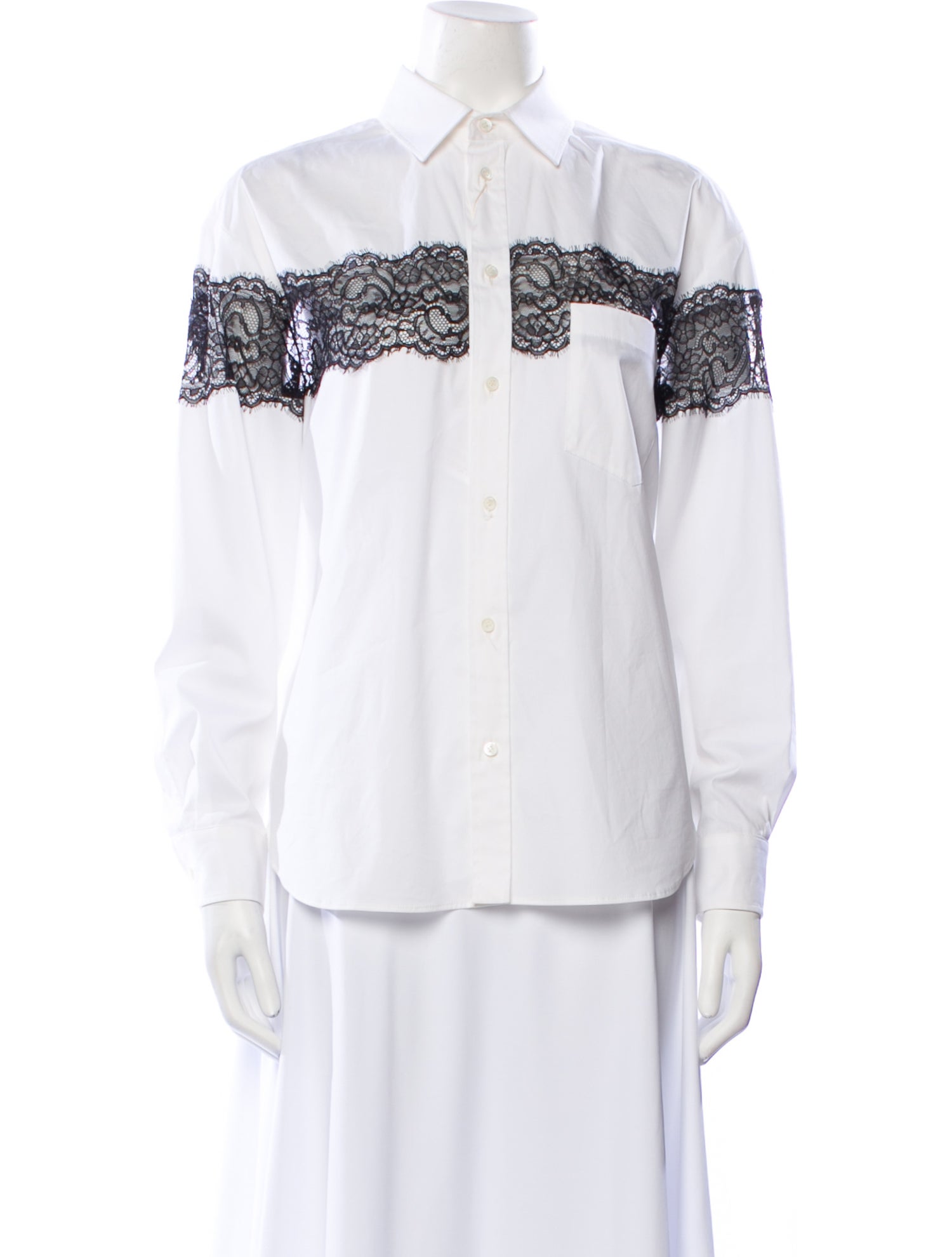 Red Valentino Long Sleeve Button-Up Top