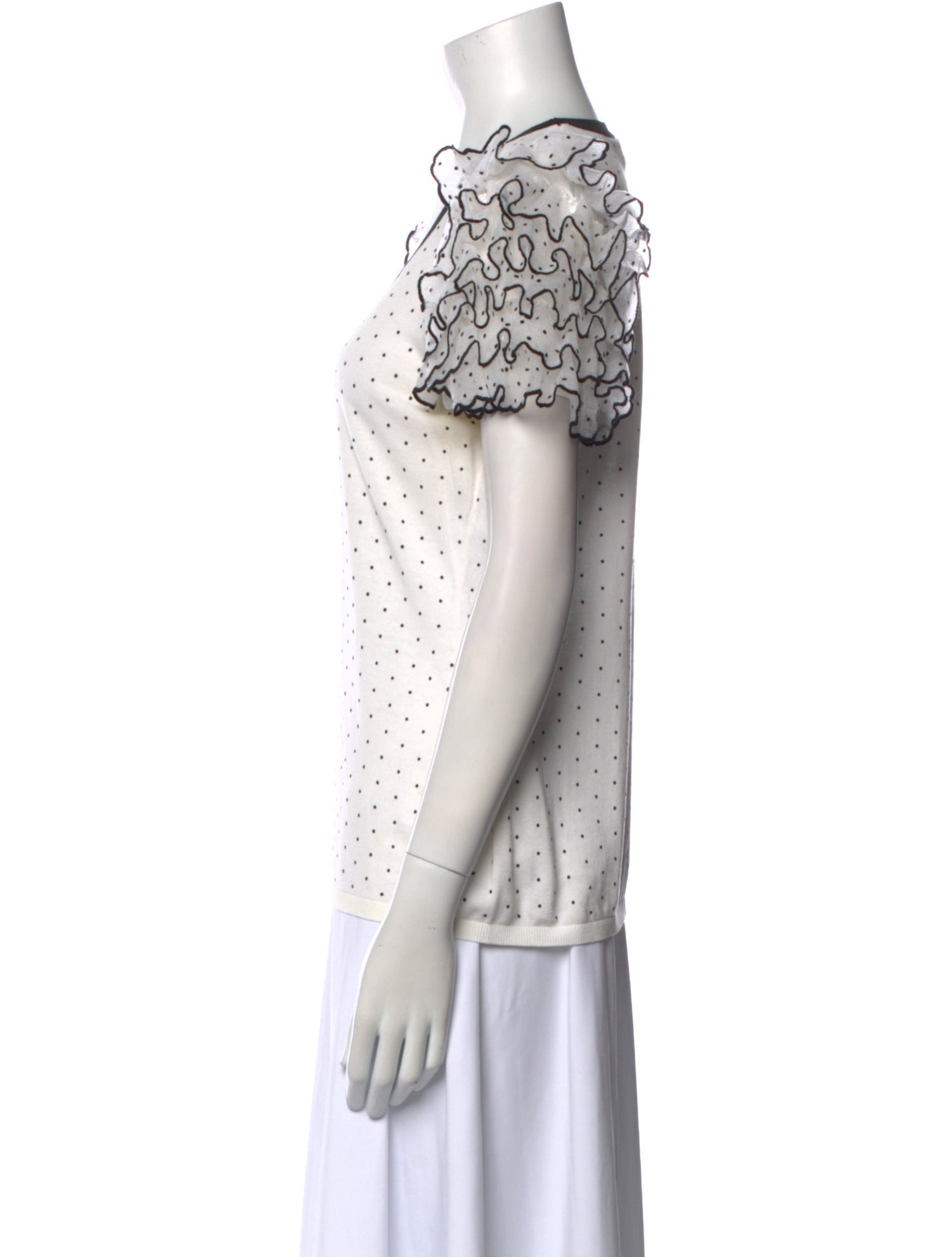 Red Valentino Polka Dot Print Scoop Neck T-Shirt