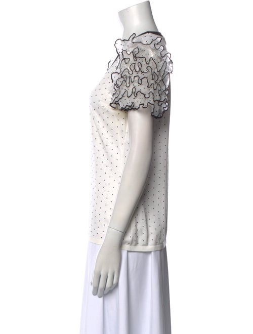 Red Valentino Polka Dot Print Scoop Neck T-Shirt