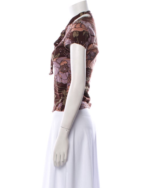 Red Valentino Floral Print Short Sleeve Top