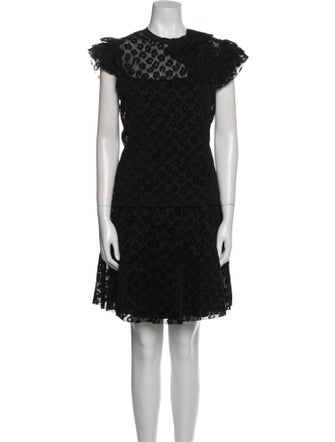 Red Valentino Lace Pattern Bow Accents Skirt Set