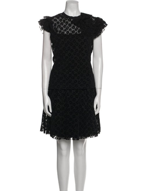 Red Valentino Lace Pattern Bow Accents Skirt Set