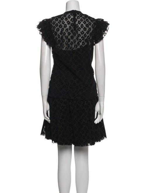 Red Valentino Lace Pattern Bow Accents Skirt Set