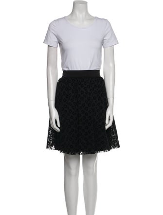 Red Valentino Lace Pattern Bow Accents Skirt Set