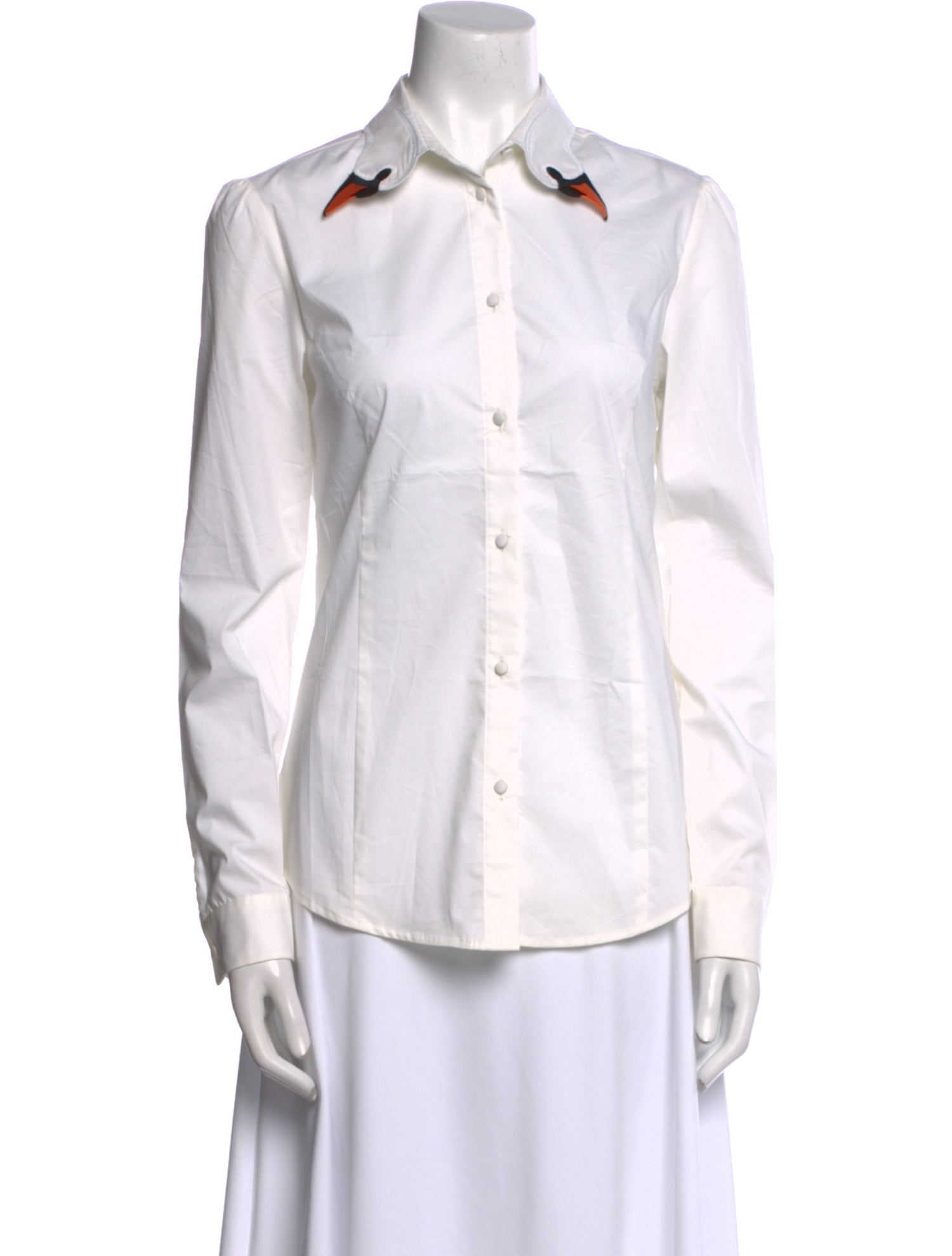 Red Valentino Long Sleeve Button-Up Top