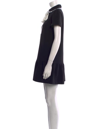 Red Valentino Mock Neck Mini Dress