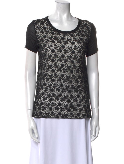 Red Valentino Lace Pattern Scoop Neck T-Shirt