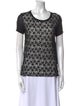 Red Valentino Lace Pattern Scoop Neck T-Shirt