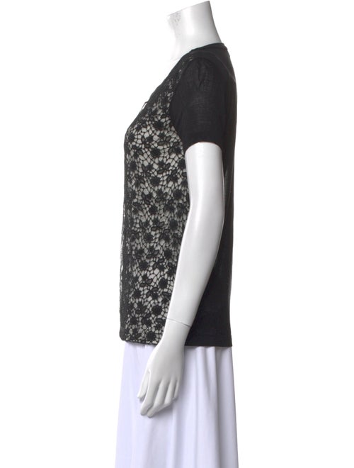 Red Valentino Lace Pattern Scoop Neck T-Shirt