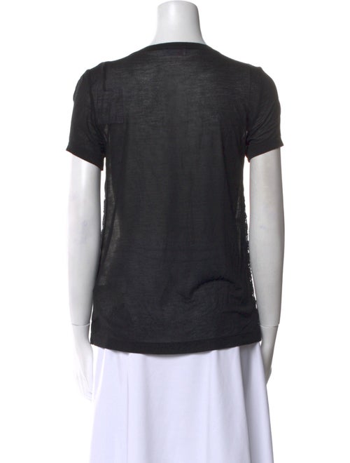 Red Valentino Lace Pattern Scoop Neck T-Shirt