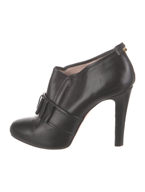 Red Valentino Leather Animal Print Lace-Up Boots