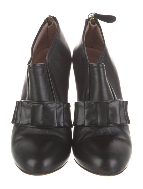 Red Valentino Leather Animal Print Lace-Up Boots