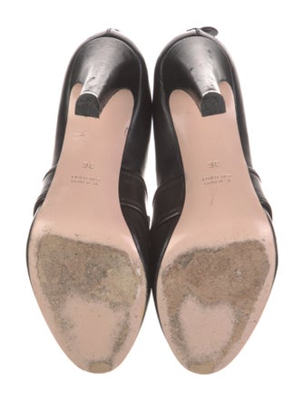 Red Valentino Leather Animal Print Lace-Up Boots