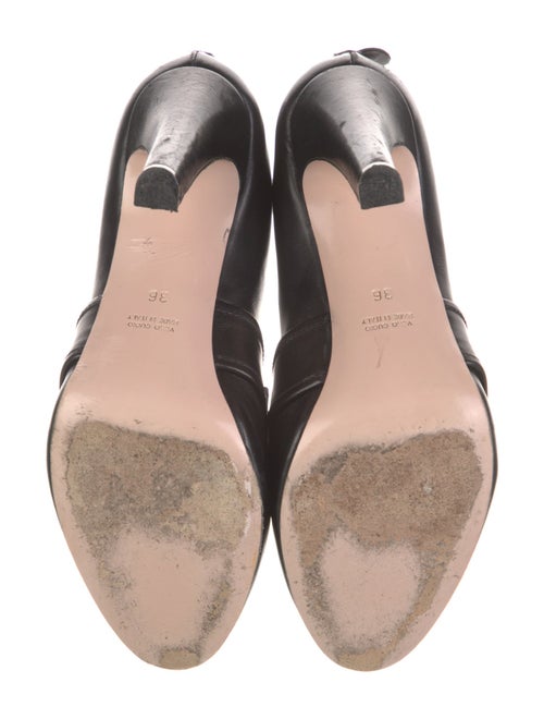 Red Valentino Leather Animal Print Lace-Up Boots