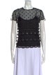 Red Valentino Lace Pattern Crew Neck Top