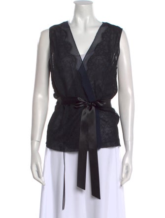 Red Valentino V-Neck Sleeveless Top