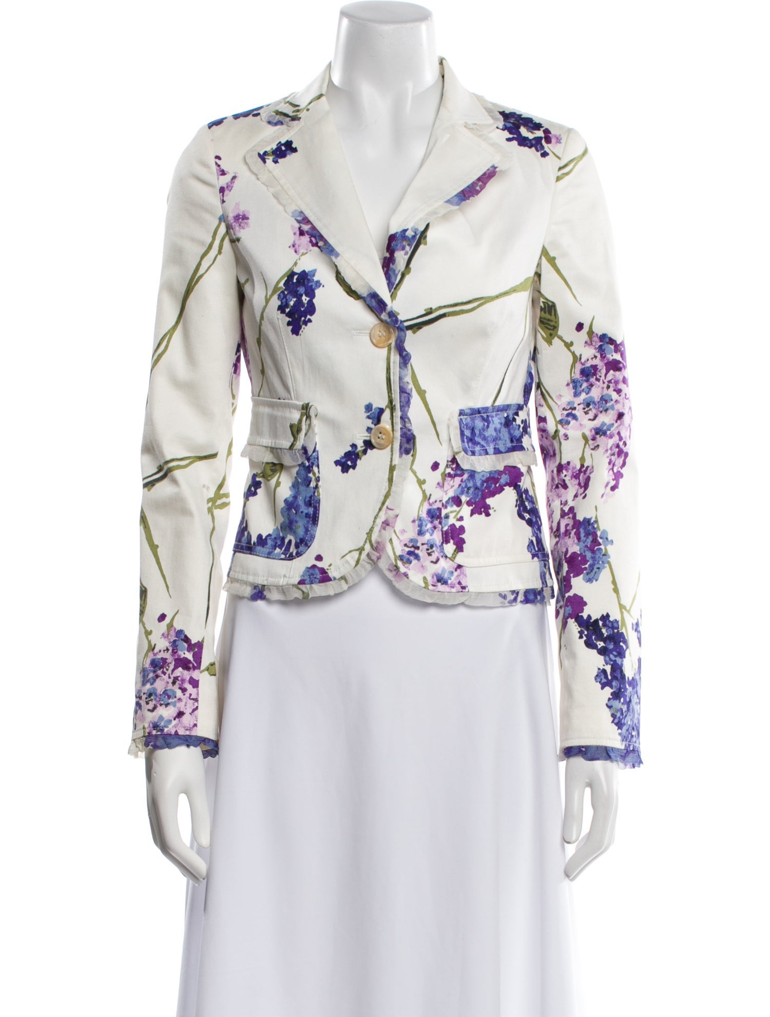 Red Valentino Floral Print Biker Jacket