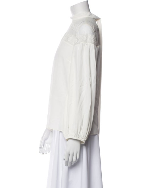 Red Valentino Mock Neck Long Sleeve Blouse