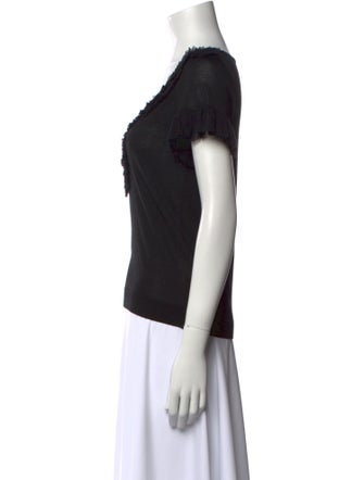 Red Valentino Scoop Neck Short Sleeve Top